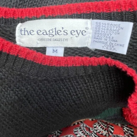 The Eagle's Eye Knit Sweater Womens Med Scottish Bear 1993 Grandma Cottage Core - Picture 11 of 11
